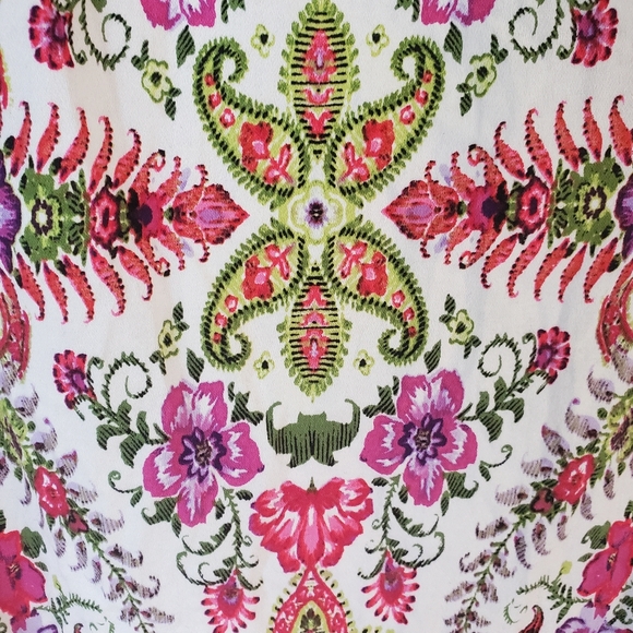 London Times floral/paisley print sleeveless sheath dress stretch cotton size 8 - Picture 6 of 11